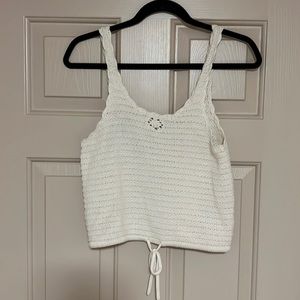 Crème Cropped Knitted Top